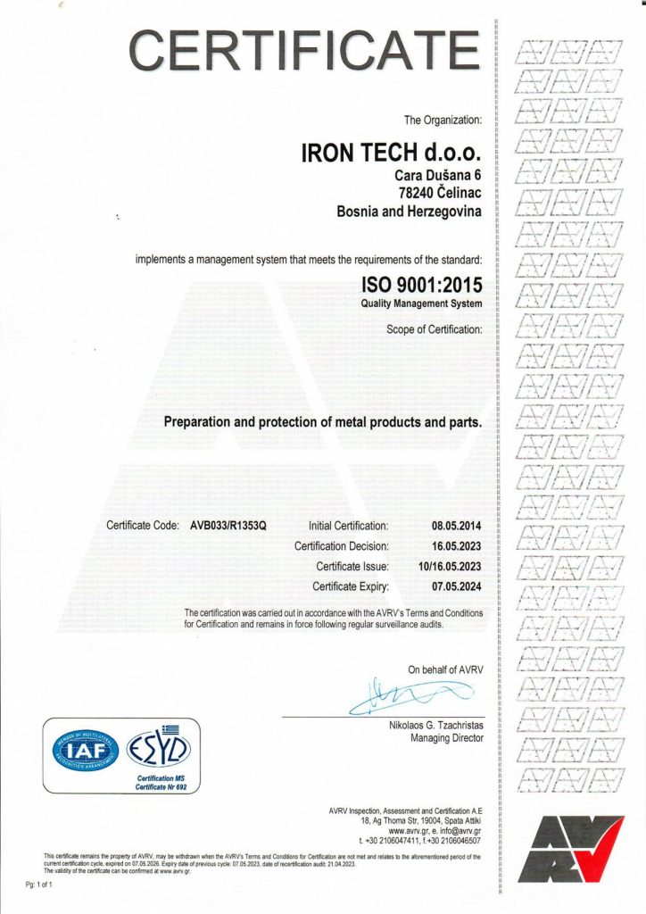 Certificate Iron Tech_ISO 9001